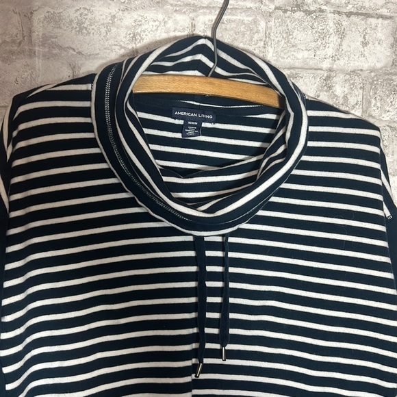 American Living Pullover Women’s Size M Drawstring Funnel Neck 3/4 Length Sleeve - Picture 4 of 7